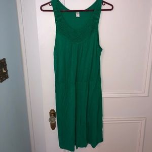 Old Navy Green Sleeveless Dress With Crochet Collar